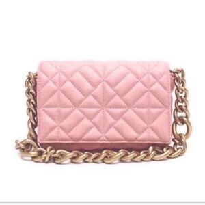Pink Quilted Chain Shoulder Bag